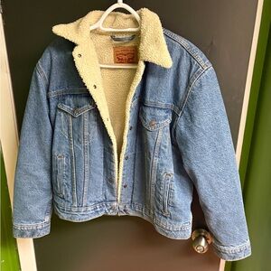 Levi's Blue Denim Sherpa Jacket Sz M